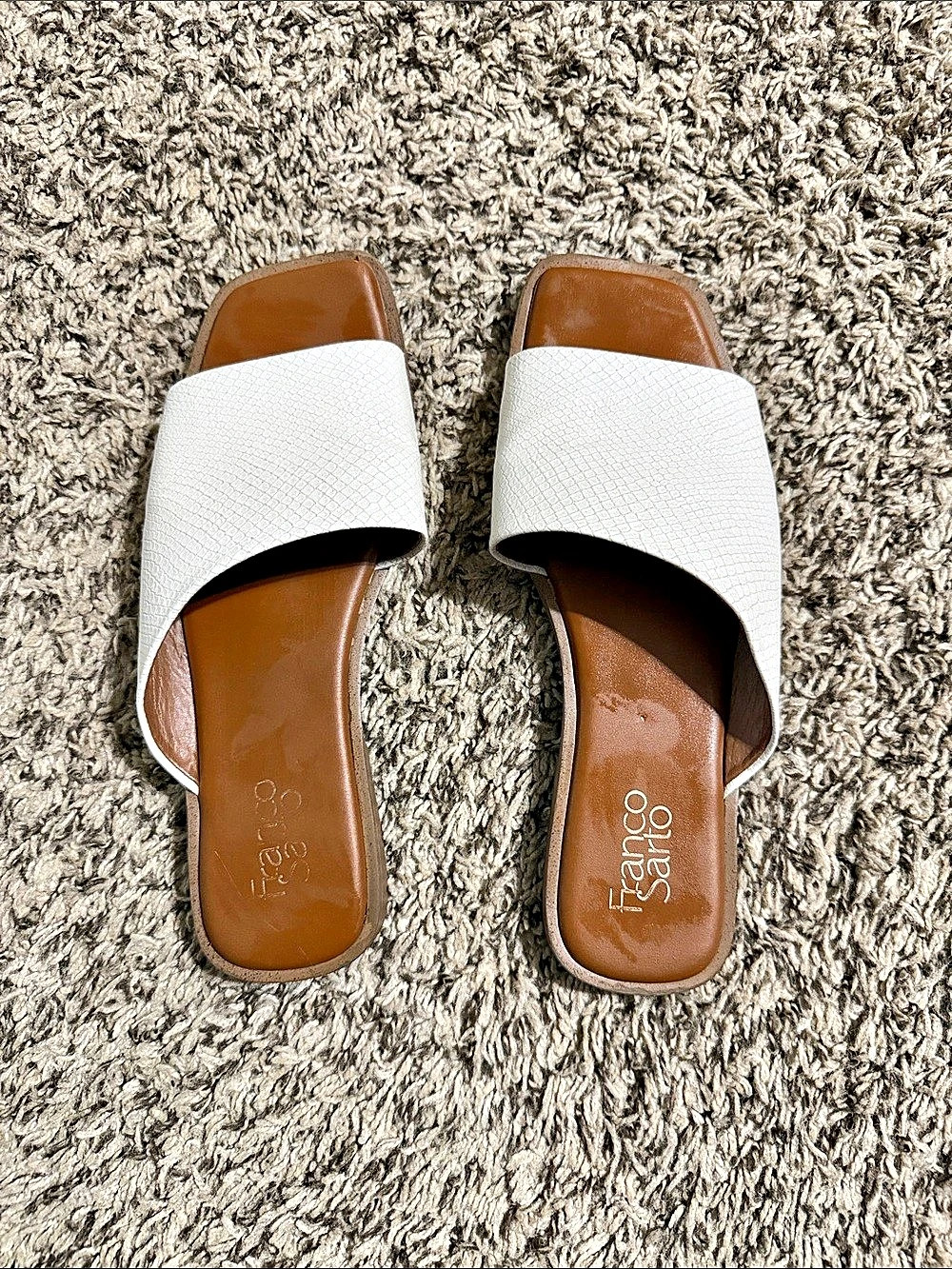Franco Sarto White Slide Sandals